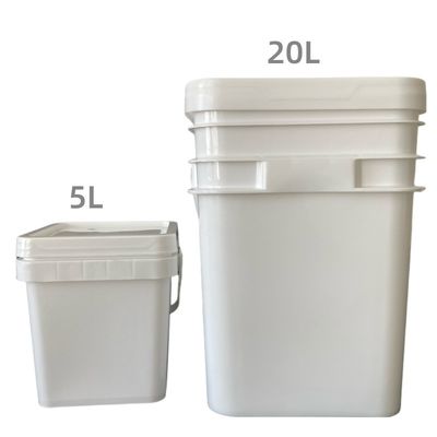Χημική Πολυλειτουργία Σφραγισμένη 4L-20L Διαφανής τετραγωνικός κουβάς 1.0 έως 2,5 mm πάχος