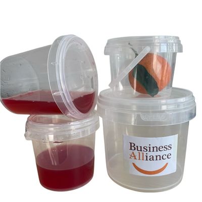 Προσαρμόστε στρογγυλό 300ml 500ml 750ml 1L διαυγές πλαστικό κουβά με προσαρμόσιμο μέγεθος
