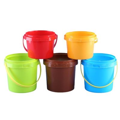 Κίτρινα 200 ml 350 ml 500 ml 750 ml πλαστικά κουβάκια 1 l με κάλυμμα και λαβή για συσκευασία τροφίμων