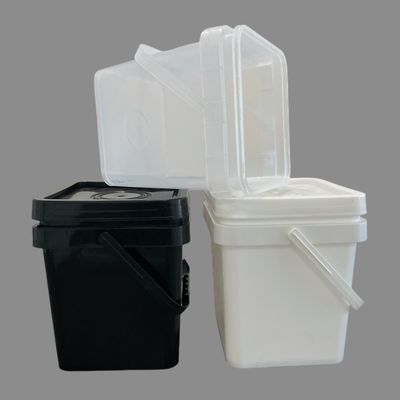 Μαύρο τετραγωνικό κουβά 5L 6L 8L 10L με πλήρη έγχρωμη εκτύπωση και εξαρτήματα