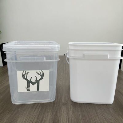 Εκτύπωση με μεταξοειδή οθόνη 10L 20L τετραγωνικό πλαστικό κουβά με κάλυμμα και υλικό πολυπροπυλενίου