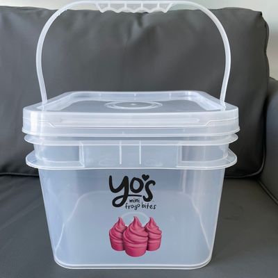 Χημικός HDPE τετραγωνικός πλαστικός κουβάς με ανθεκτικό υλικό και προσαρμοσμένη εκτύπωση