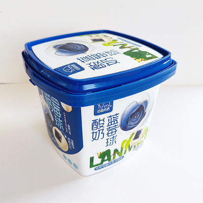 IML Εκτύπωση 500ml 1L πλαστικό τετραγωνικό κουβά πλαστικό κουβά για πιστοποιητικό τροφίμων FDA