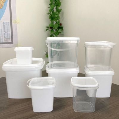 IML Εκτύπωση 500ml 1L πλαστικό τετραγωνικό κουβά πλαστικό κουβά για πιστοποιητικό τροφίμων FDA