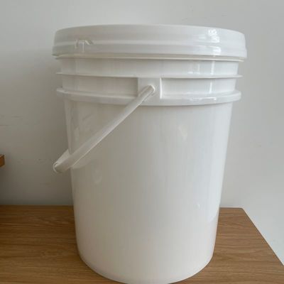 Λευκό στρογγυλό 20L 5 γαλόνια πλαστικό κουβά με κάλυμμα εκτύπωση μεταξένιου οθόνης / μεταφορά θερμότητας / IML