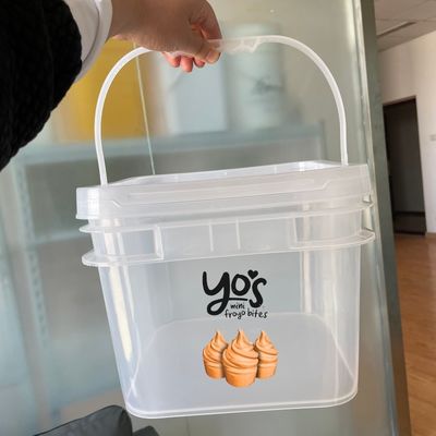 Κίτρινο τετράγωνο πλαστικό κουβά 4L/5L/6L χωρητικότητα για συσκευαστικά εργαλεία