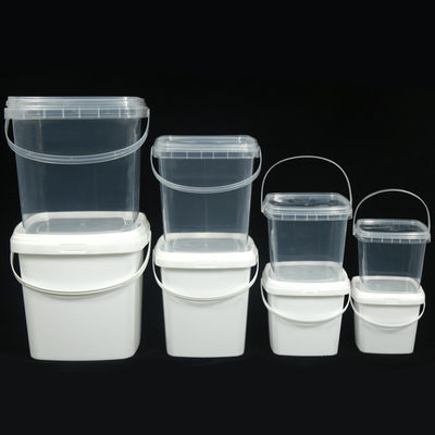 Πιείτε 500ml 1L 2L 3L 5L λευκά πλαστικά κουβάκια με μεταφορά θερμότητας και μεταξοειδές εκτύπωση