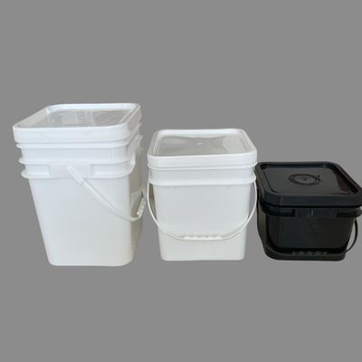 5L Custom Colors Logo Διαφανές πλαστικό στρογγυλό κουβά με λαβή και κάλυμμα για συσκευασία τροφίμων