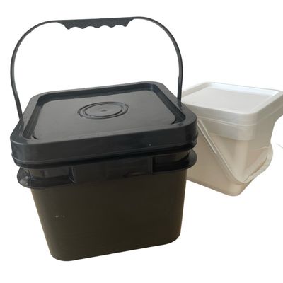 Τροφή για κατοικίδια ζώα 5L 6L 8L 10L τετραγωνικό πλαστικό κουβά με κάλυμμα ανακύκλωσης