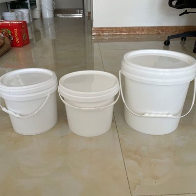 1.0-2.5 mm πάχος Προσαρμοσμένο πλαστικό κουβά βαφής 5L PP κουβά λευκό στρογγυλό δοχείο