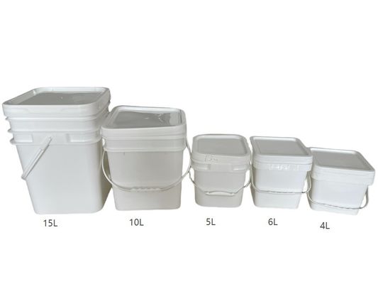 HDPE Custom Square πλαστικό κουβά με κάλυμμα για σιδηρούχο σκόνη τσιμέντο και χρώμα γαλακτωματοποίησης
