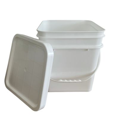 20L 25L τετραγωνικά πλαστικά κουβάκια με λαβή και κάλυμμα για κοπριά τροφή για κατοικίδια
