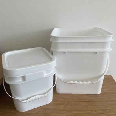 20L 25L τετραγωνικά πλαστικά κουβάκια με λαβή και κάλυμμα για κοπριά τροφή για κατοικίδια
