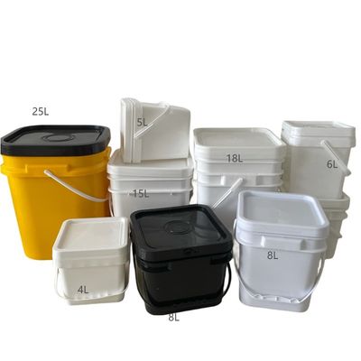 15L/4 γαλόνια τετραγωνικό πλαστικό κουβά με εκτύπωση μεταφοράς θερμότητας και εύκολο άνοιγμα κάλυμμα