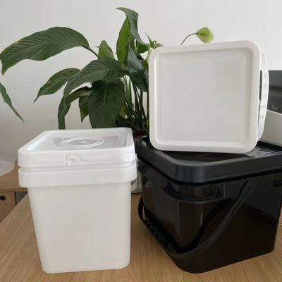 Εύκολο τετράγωνο πλαστικό κουβά με κάλυμμα και λαβή 1L 2L 3L 4L 5L 6L 7L 8L 9L 10L