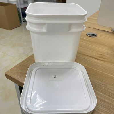 Ασφαλής από παραβίαση σφραγίδα 5L 6L τετραγωνικό κουβά με σφραγισμένο καπάκι και έντυπο LOGO πλαστικό κουβά