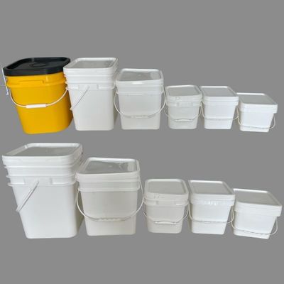 Προσαρμοσμένο 10-25L LOGO Τυπωμένο πλαστικό κουβά τετραγωνικό δοχείο με κάλυμμα για αποθήκευση τροφίμων