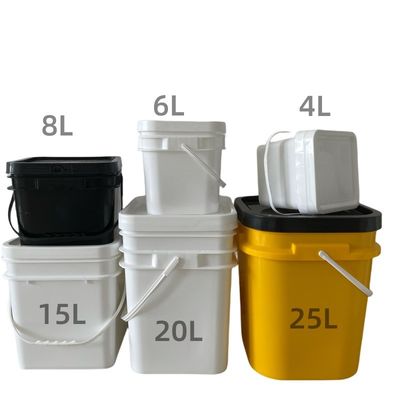 2L / 4L / 5L / 8L / 10L / 15L / 18L PP δοχείο πλαστικό κουβά 5 γαλόνια τετραγωνικό κουβά με καπάκι