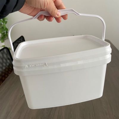 Προσαρμόστε 3L 5L Εύκολο ανοιχτό ορθογώνιο κουβά πλαστικό κουβά με καπάκι και λαβή
