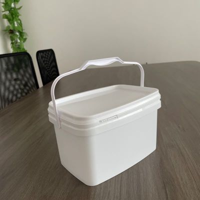 Προσαρμόστε 3L 5L Εύκολο ανοιχτό ορθογώνιο κουβά πλαστικό κουβά με καπάκι και λαβή