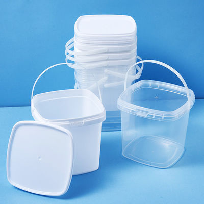 Βιομηχανική προσαρμογή 300ml 500ml 750ml 1L διαυγές πλαστικό κουβά με κάλυμμα και κάλυμμα