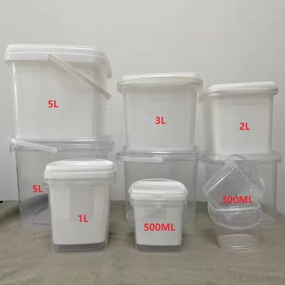 Τροφική ποιότητα 350 ml 500 ml 750 ml 1l στρογγυλό πλαστικό δοχείο κουβά με καπάκι χωρίς BPA