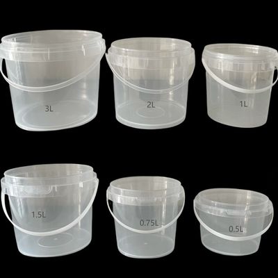 1000 ml διαυγές πλαστικό δοχείο κουβά με μεταξοειδές και θερμική μεταφορά εκτύπωσης