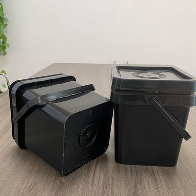 5L τετραγωνικό πλαστικό κουβά κουβά προσαρμόσιμο και ανακυκλώσιμο για συσκευασία σπόρων