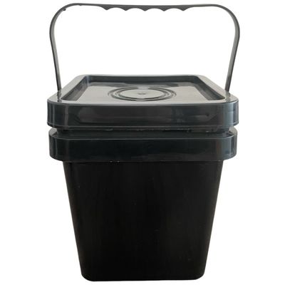 5L τετραγωνικός πλαστικός κουβάς με κίτρινο χρώμα και ανθεκτικούς τοίχους 1,0-2,5 mm