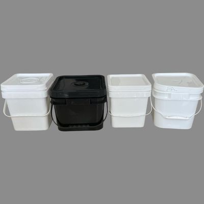 Ανακυκλώστε 5L 6L 8L 10L HDPE πλαστικό τετραγωνικό κουβά με προσαρμοσμένο λογότυπο και σχεδιασμό