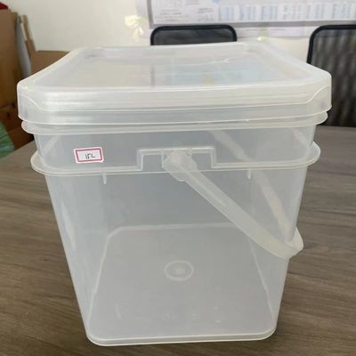 Κίτρινο πλαστικό κουβά 1-20L Διαφανές τετραγωνικό κουβά με κάλυμμα
