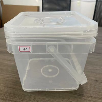 Κίτρινο πλαστικό κουβά 1-20L Διαφανές τετραγωνικό κουβά με κάλυμμα