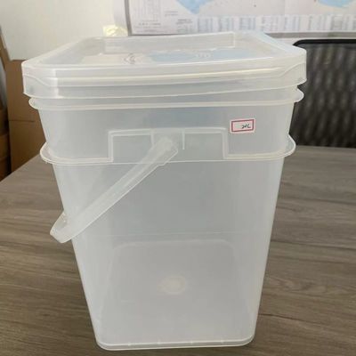 Χημική Πολυλειτουργία Σφραγισμένη 4L-20L Διαφανής τετραγωνικός κουβάς 1.0 έως 2,5 mm πάχος