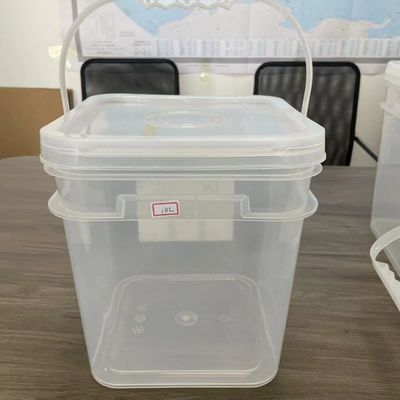 12L πλαστικό κουβά για ανακύκλωση στην αποθήκευση σπόρων Διαφανές τετραγωνικό κουβά υλικό HDPE