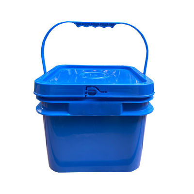 Τετράγωνο σχήμα HDPE 4L 5L 8L πλαστικό κουβά τετράγωνο πλαστικό κουβά με καπάκι και λαβή
