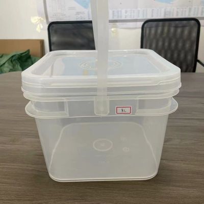 Τετράγωνο σχήμα HDPE 4L 5L 8L πλαστικό κουβά τετράγωνο πλαστικό κουβά με καπάκι και λαβή
