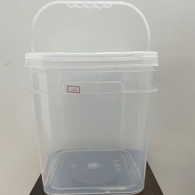 Τετράγωνο σχήμα HDPE 4L 5L 8L πλαστικό κουβά τετράγωνο πλαστικό κουβά με καπάκι και λαβή