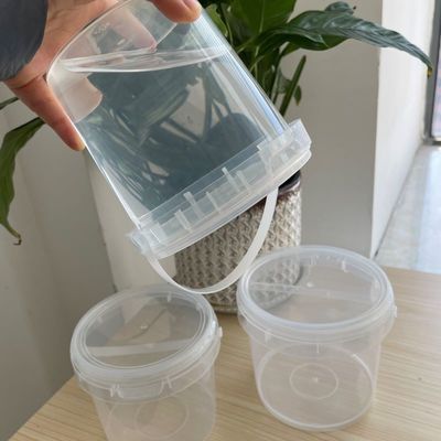 Ασφαλής παραβίαση 1L HDPE πλαστικό κουβά τροφίμων για IML περιέκτη πάστες σάλτσες εκτύπωσης