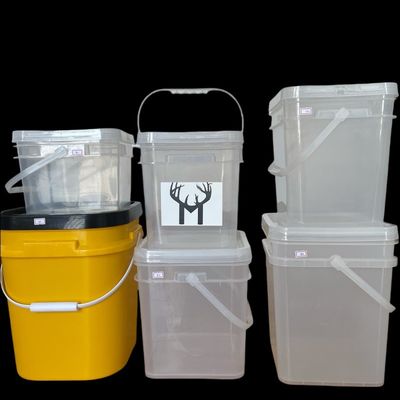 Συσκευές κουβάδες Κέπα και λαβή για τετράγωνο PP Φαγητό καθαρό κουβά