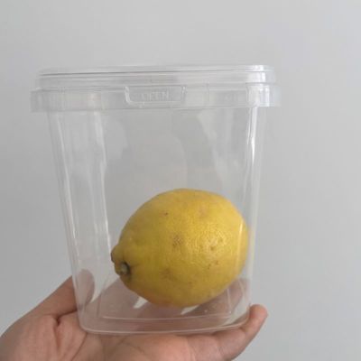 500 ml δοχείο για σάλτσα τετραγωνικό κουβά λευκό τυπωμένο κουβά με πάχος 1,0 έως 2,5 mm