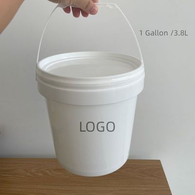 Προσαρμόστε το λογότυπο Κίτρινο HDPE 1 γαλόνι πλαστικό κουβά για συσκευασία παγωτού