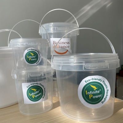 Συσκευή συσκευασίας τροφίμων HDPE προσαρμοσμένος πλαστικός κουβάς με πιστοποιητικό GAP/ISO/FDA