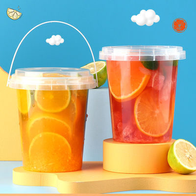 8oz 12oz 24oz 32oz φρούτα γιαούρτι γάλα τσάι takeout πλαστικό κουβά με καπάκι και μοντέρνα