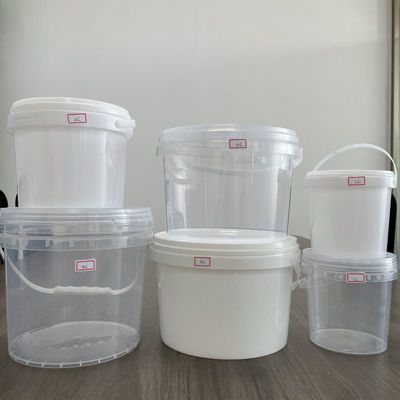 300 ml-15L Στρογγυλό πλαστικό κουβά με κάλυμμα και χερούλι Λευκό δοχείο