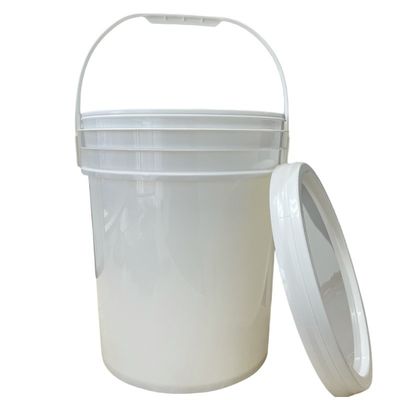 300 ml-15L Στρογγυλό πλαστικό κουβά με κάλυμμα και χερούλι Λευκό δοχείο
