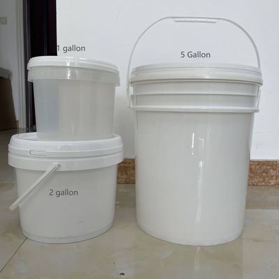 Χημικά 1L-5L στρογγυλά πλαστικά κουβάκια με έγκριση ασφαλείας και πιστοποιητικό GAP/ISO/FDA
