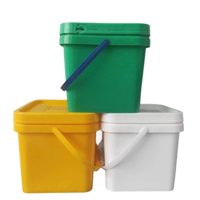 5L 10L 15L 20L 25L τετραγωνικό πλαστικό κουβά με κάλυμμα και λαβή βαρύ έργο κατασκευή απαραίτητο