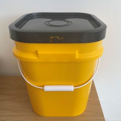 5L 10L 15L 20L 25L τετραγωνικό πλαστικό κουβά με κάλυμμα και λαβή βαρύ έργο κατασκευή απαραίτητο