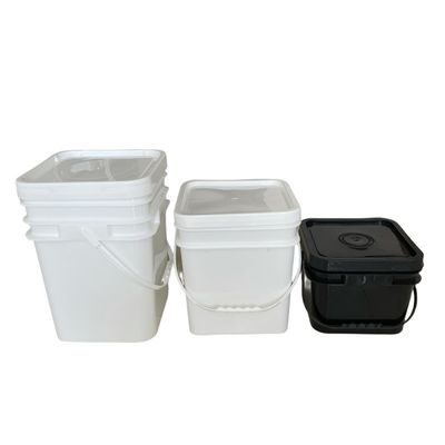 5L 10L 15L 20L 25L τετραγωνικό πλαστικό κουβά με κάλυμμα και λαβή βαρύ έργο κατασκευή απαραίτητο